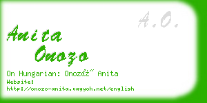 anita onozo business card